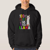 100 Days of School No Probllama Llama Teachers Stu Hoodie (Vorderseite)