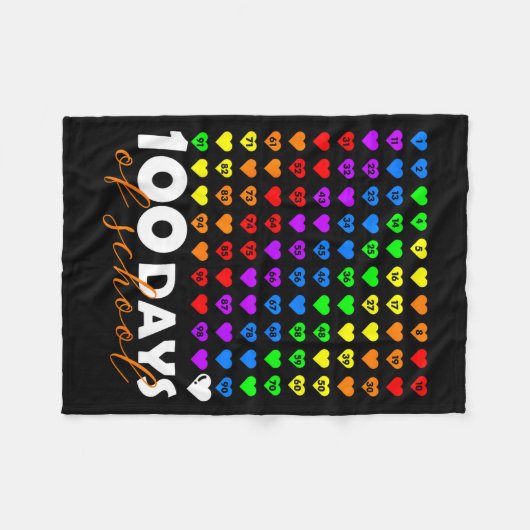 100 Days Of School Numbers Math Teacher Student 10 Fleecedecke (Vorderseite (Horizontal))