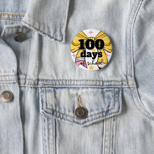 100 Days of School Pencil Bow Button (Beispiel)