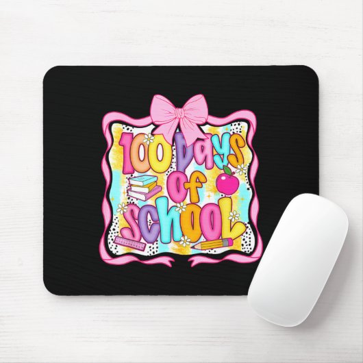 100 Days Of School Preppy 100th Day Of School Teac Mousepad (Mit Mouse)