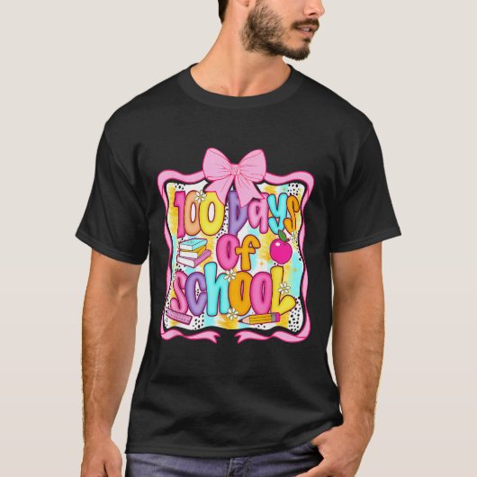 100 Days Of School Preppy 100th Day Of School Teac T-Shirt (Vorderseite)