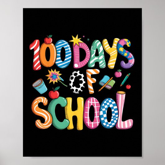 100 Days Of School Preppy Coquette Bow 100 Day Sma Poster (Vorne)
