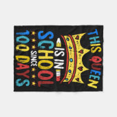 100 Days Of School Queen Crown Teacher Cool Studen Fleecedecke (Vorderseite (Horizontal))