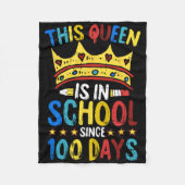 100 Days Of School Queen Crown Teacher Cool Studen Fleecedecke (Vorderseite)