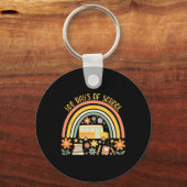 100 Days Of School Rainbow Bus Teacher Student 100 Schlüsselanhänger (Vorderseite)