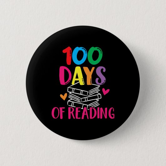 100 Days Of School Reading English Teacher Books S Button (Vorderseite)