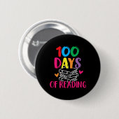 100 Days Of School Reading English Teacher Books S Button (Vorne & Hinten)