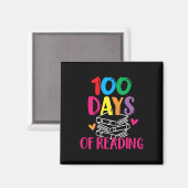 100 Days Of School Reading English Teacher Books S Magnet (Vorderseite/Rückseite)