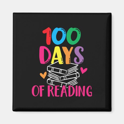 100 Days Of School Reading English Teacher Books S Magnet (Vorne)