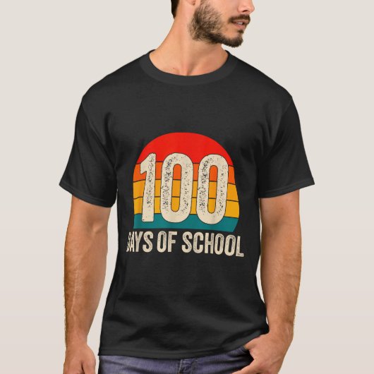 100 Days Of School Retro Teachers Boys 100th Day O T-Shirt (Vorderseite)