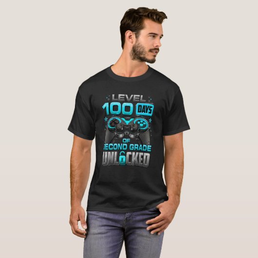 100 Days Of School Second Grade Level Unlocked Vid T-Shirt (Vorne ganz)