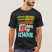 100 Days Of School Seconds Minutes Hours 100th Day T-Shirt (Vorderseite)