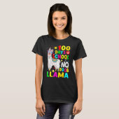 100 Days Of School Shirt No Probllama Llama 100th  (Vorne ganz)