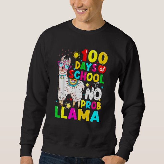 100 Days Of School Shirt No Probllama Llama 100th  (Vorderseite)