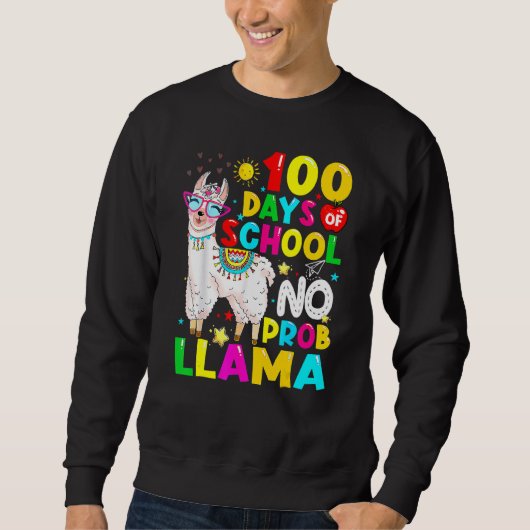100 Days Of School Shirt No Probllama Llama 100th (Vorderseite)