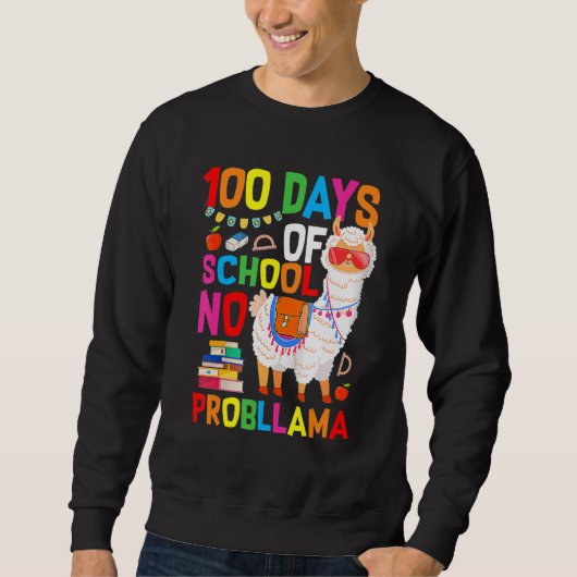 100 Days Of School Shirt No Probllama Llama 100th (Vorderseite)
