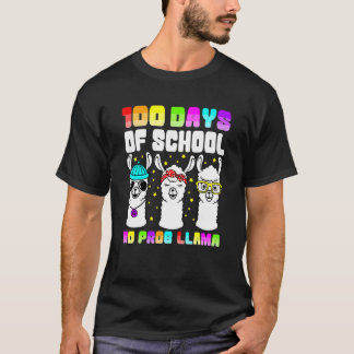 100 Days Of School Shirt No Probllama Llama 100th