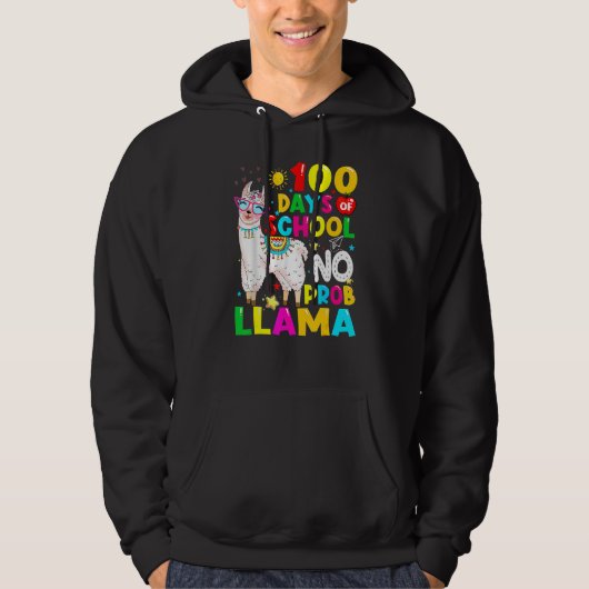 100 Days Of School Shirt No Probllama Llama 100th (Vorderseite)