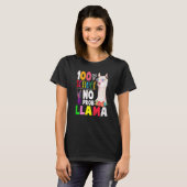 100 Days of School Shirt No Probllama Llama 100th (Vorne ganz)