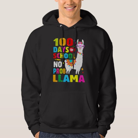 100 Days Of School Shirt No Probllama Llama 100th (Vorderseite)