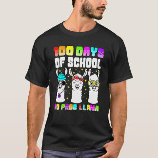 100 Days Of School Shirt No Probllama Llama 100th