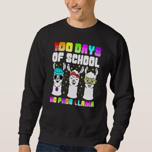100 Days Of School Shirt No Probllama Llama 100th (Vorderseite)