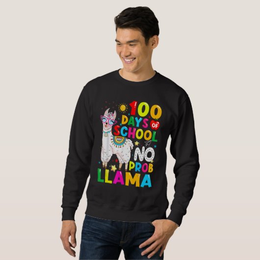 100 Days Of School Shirt No Probllama Llama Funny (Vorne ganz)