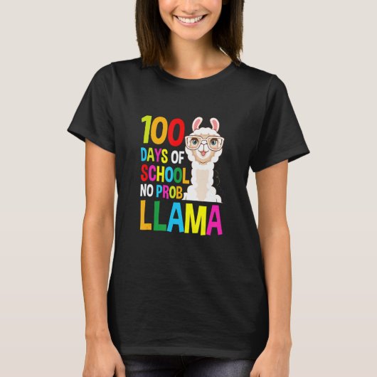 100 Days of School Shirt No Probllama Llama Gifts  (Vorderseite)