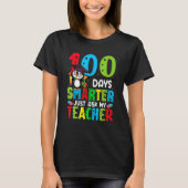100 Days Of School Smarter Just Ask My Teacher Fun T-Shirt (Vorderseite)