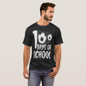 100 Days Of School soccer 100th Day Football For B T-Shirt (Vorne ganz)