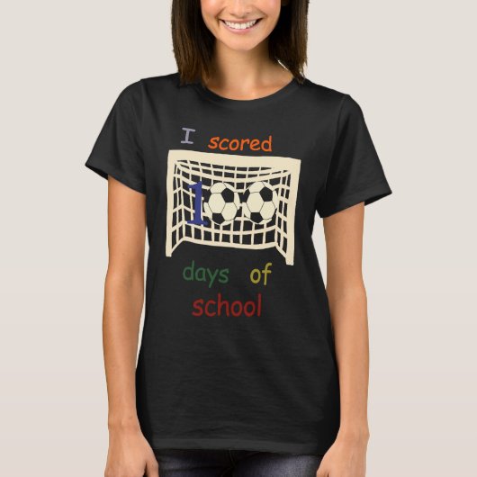 100 Days Of School Soccer 100th Day  For Boys Men T-Shirt (Vorderseite)