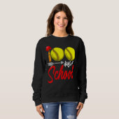 100 Days Of School Softball Teacher Kids 100th Day Sweatshirt (Vorne ganz)