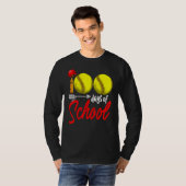 100 Days of School Softball Teacher Kids 100th Day T-Shirt (Vorne ganz)