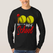 100 Days of School Softball Teacher Kids 100th Day T-Shirt (Vorderseite)