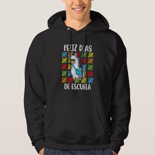 100 Days Of School Spanish Llama Feliz 100 Dias De Hoodie (Vorderseite)