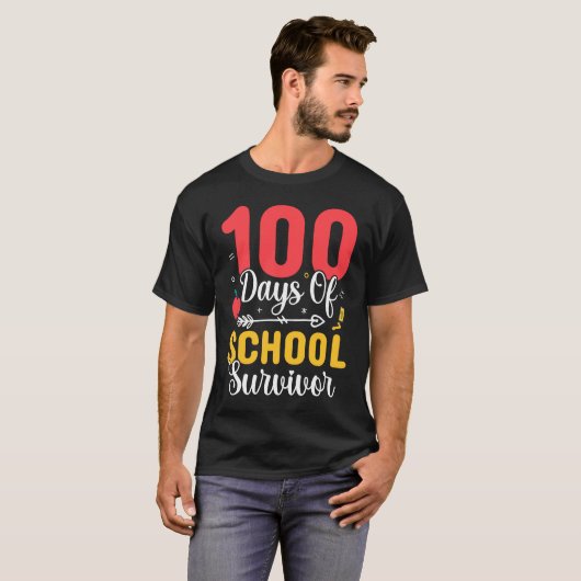100 Days Of School Survivor 100 Days of School T-Shirt (Vorne ganz)