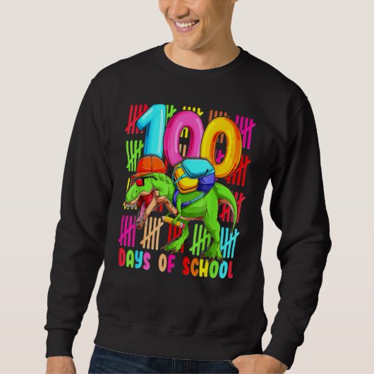 100 Days Of School T REX 100th Day Dinosaur Gift K Sweatshirt (Vorderseite)