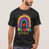 100 Days Of School Teacher 100 Days Smarter Rainbo T-Shirt (Vorderseite)
