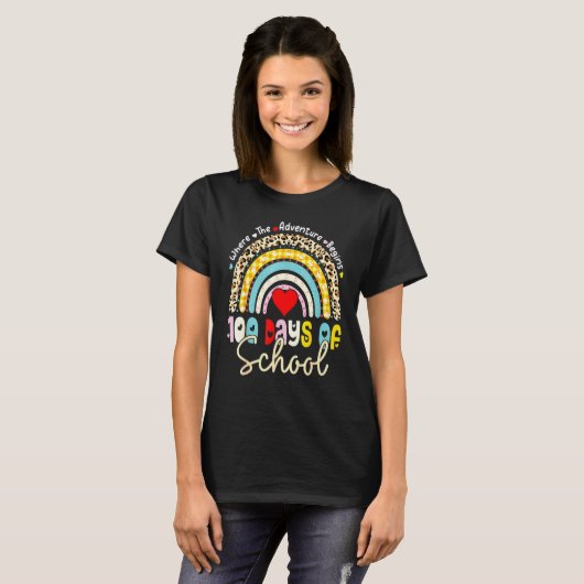 100 Days Of School Teacher 100 Days Smarter Rainbo T-Shirt (Vorne ganz)