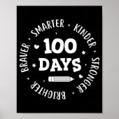 100 Days Of School Teacher 100th Day Of School Sma Poster (Vorne)