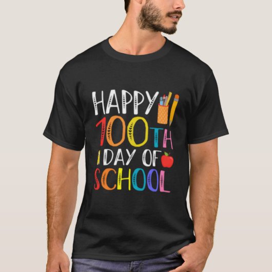 100 Days Of School Teacher And Student T-Shirt (Vorderseite)