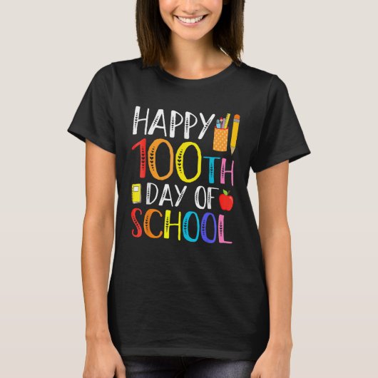 100 Days Of School Teacher And Student T-Shirt (Vorderseite)