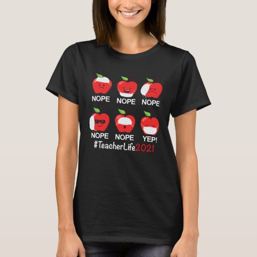 100 Days of School Teacher  Apple Wearing Mask Wro T-Shirt (Vorderseite)