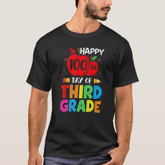 100 Days of School Teacher Girls Boys Third Grade T-Shirt (Vorderseite)
