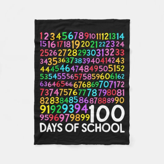 100 Days Of School Teacher Kids 100th Day Math Num Fleecedecke (Vorderseite)