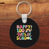 100 Days Of School Teacher Kids Happy 100th Day Of Schlüsselanhänger (Vorderseite)