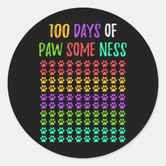 100 Days of School Teacher Student 45 Runder Aufkleber