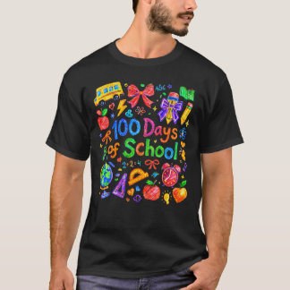 100 Days of School Teacher Student School Supplies T-Shirt