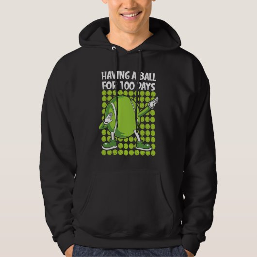 100 Days Of School Tennis 100th Day Balls For Boys Hoodie (Vorderseite)