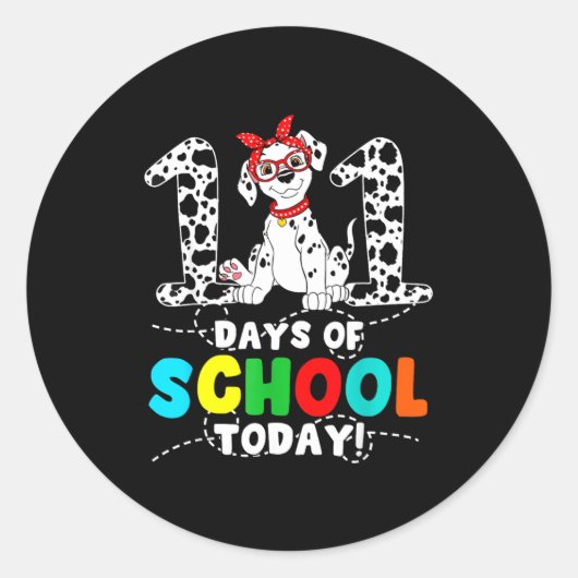 100 Days Of School Today Cute Dog Teacher Student Runder Aufkleber (Vorderseite)